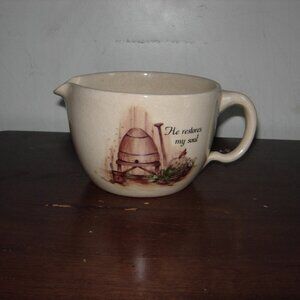 yesteryears pottery marshall texas spouted Bowl he restores my soul